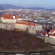 Beautiful Aerial View of Palanok Castle at Sunset and the City of Mukachevo - VideoHive Item for Sale
