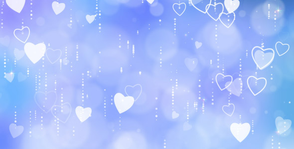 Valentine's Hearts on Blue Background