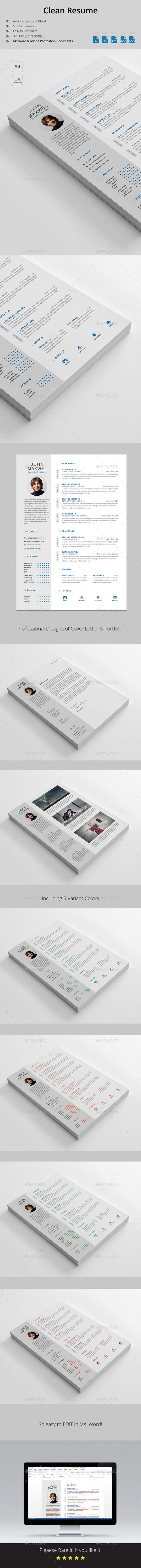 Clean Resume - Resumes Stationery