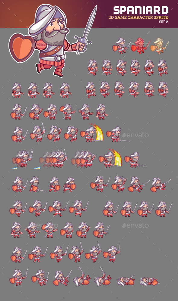 Spaniard Game Sprite - Sprites Game Assets
