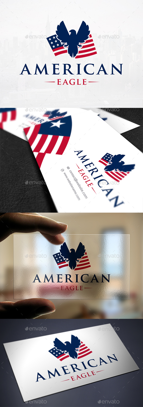 Patriotic Eagle Flag Logo - Symbols Logo Templates
