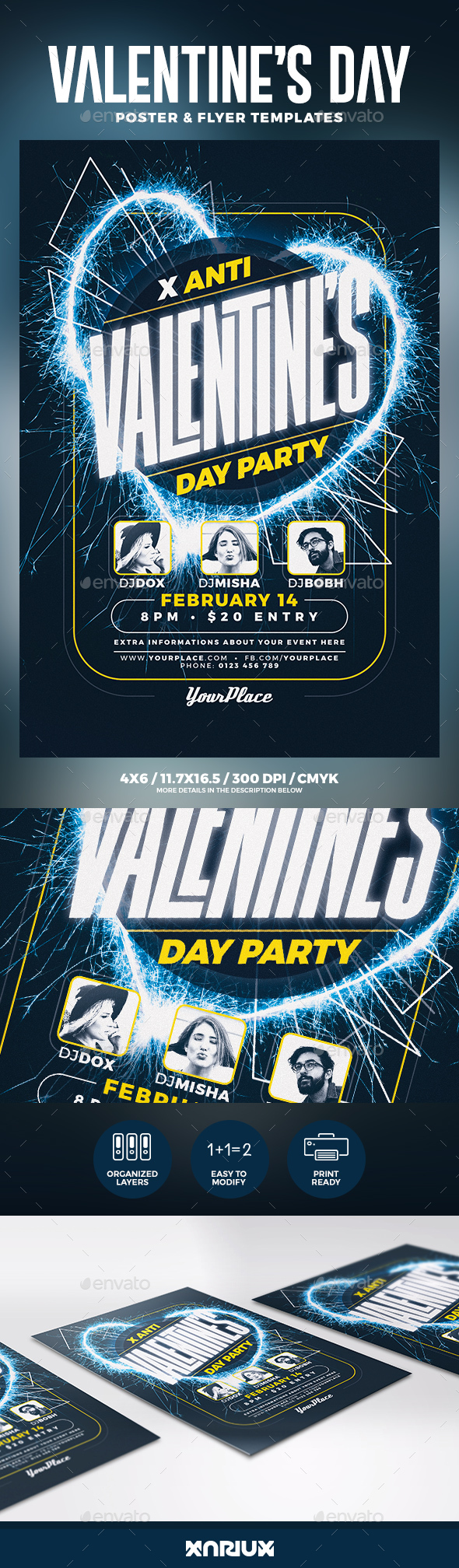 Anti Valentine's Day Flyer & Poster - Clubs & Parties Events