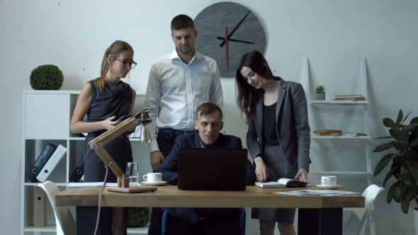 Entrepreneurs Making Video Call To Partner in Office alt