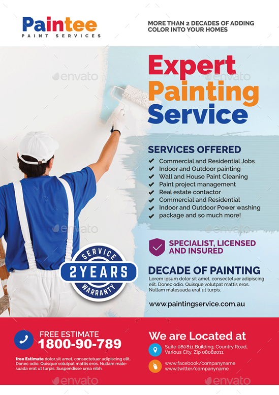 Painting Contractor Flyer by Artchery | GraphicRiver