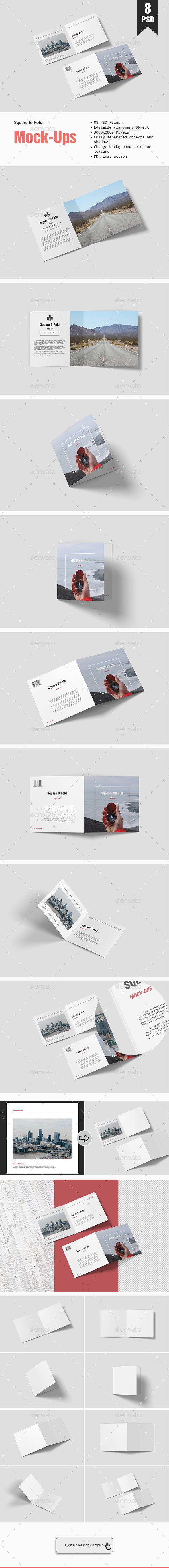 Square Bifold Mockup - Brochures Print
