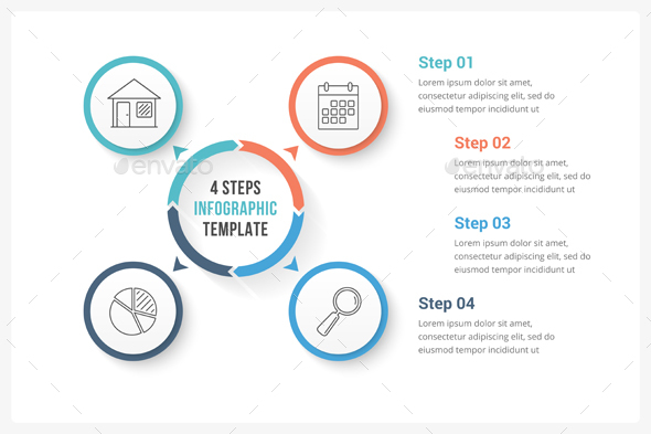 Circle Infographics with Four Elements - Infographics