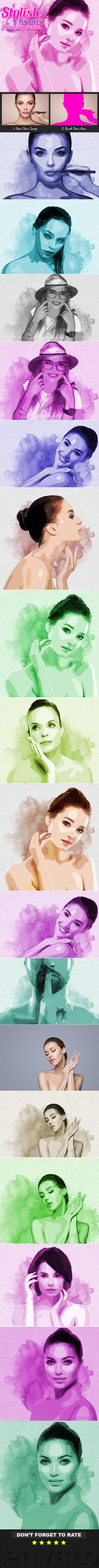 Stylish Pop Art Photoshop Action - Photo Effects Actions