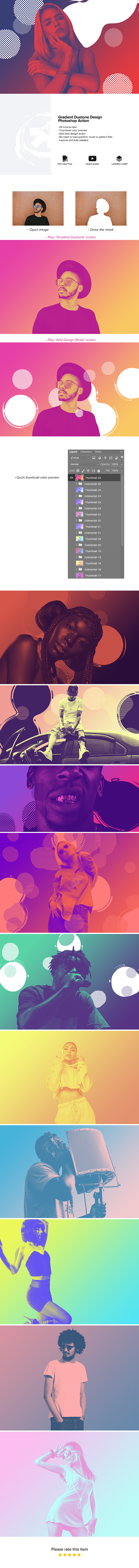 Gradient Duotone Design Photoshop Action - Photo Effects Actions