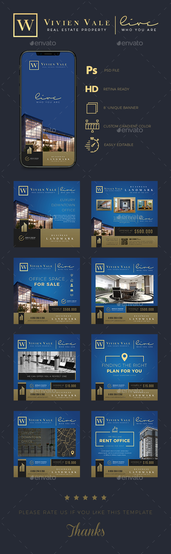 Real Estate Instagram Banner Templates - Social Media Web Elements