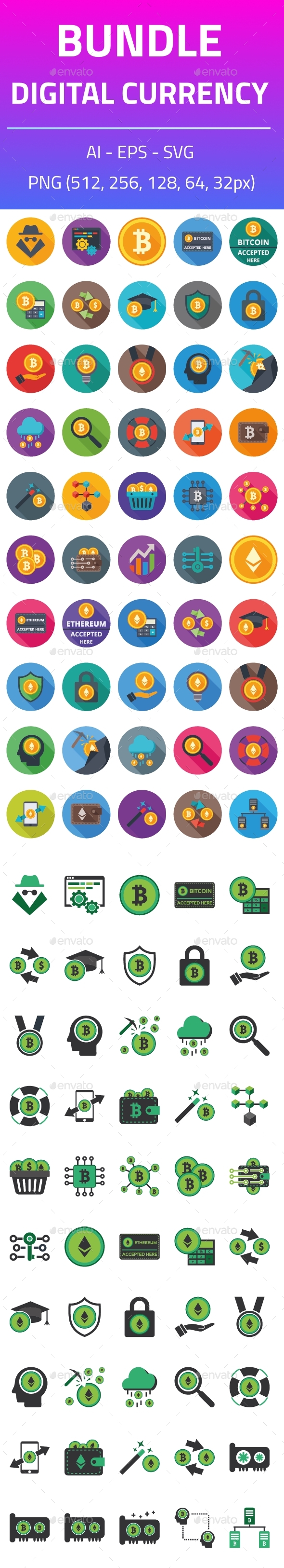 Digital Currency Bundle Icons - Icons