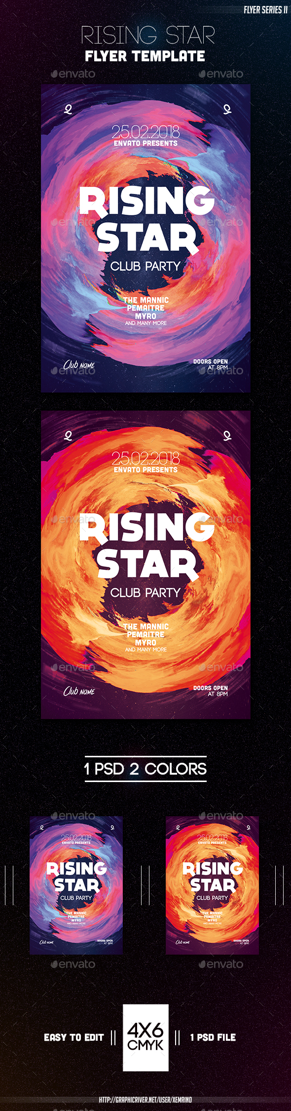 Rising Star Flyer Template - Clubs & Parties Events