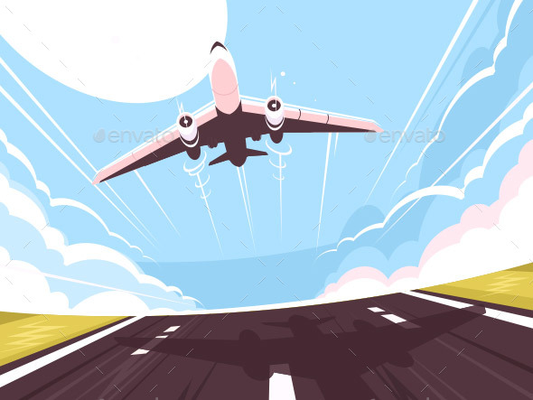 Passenger Plane Takes Off From Runway - Travel Conceptual