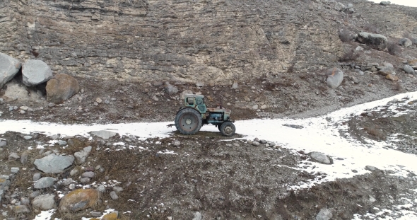 Old Tractor in the Rocky Mountains