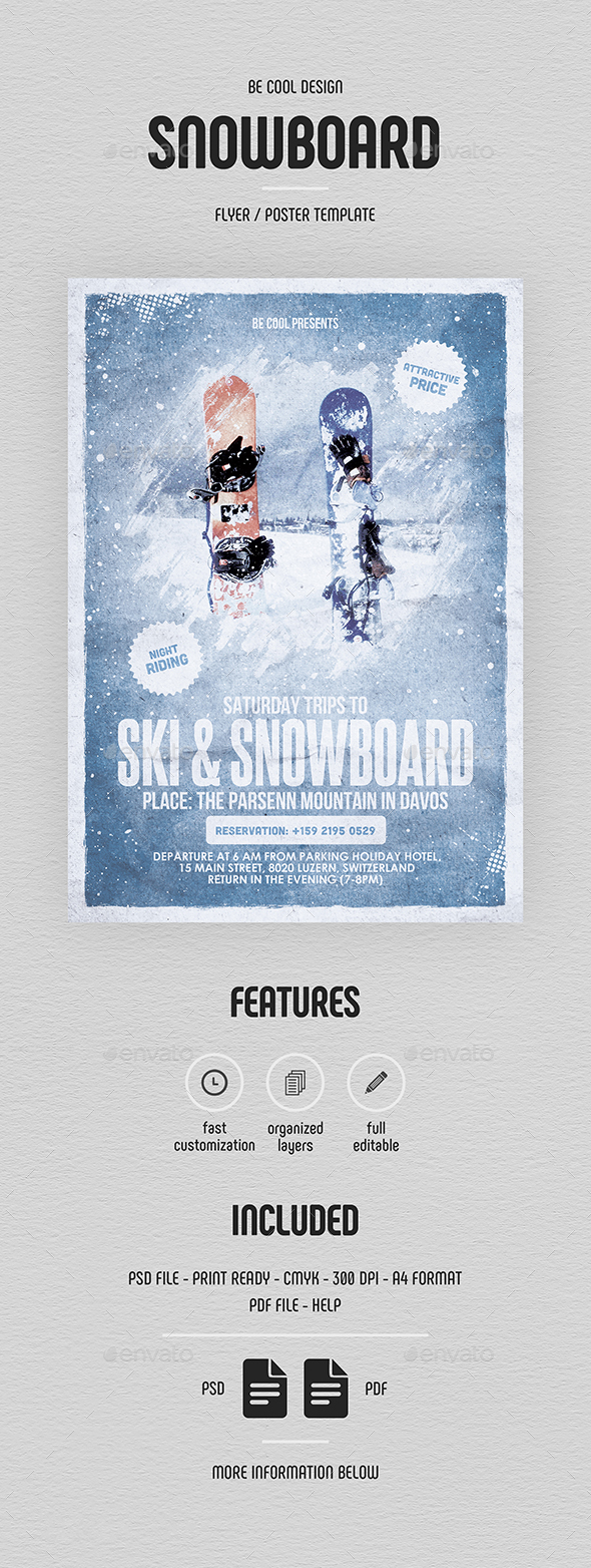 Ski & Snowboard Flyer/Poster - Sports Events