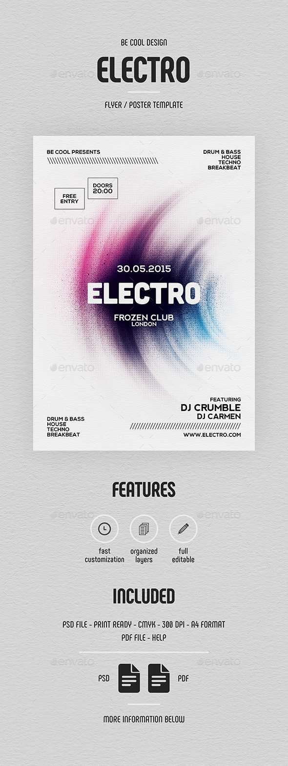 Electro Flyer/Poster - Clubs & Parties Events