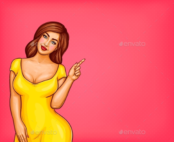 Brown-Haired Woman Pop Art - Miscellaneous Vectors