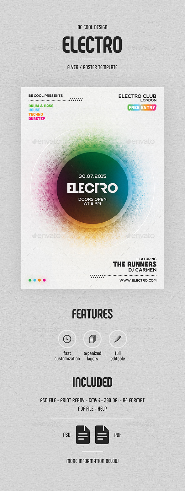 Electro Flyer/Poster - Clubs & Parties Events