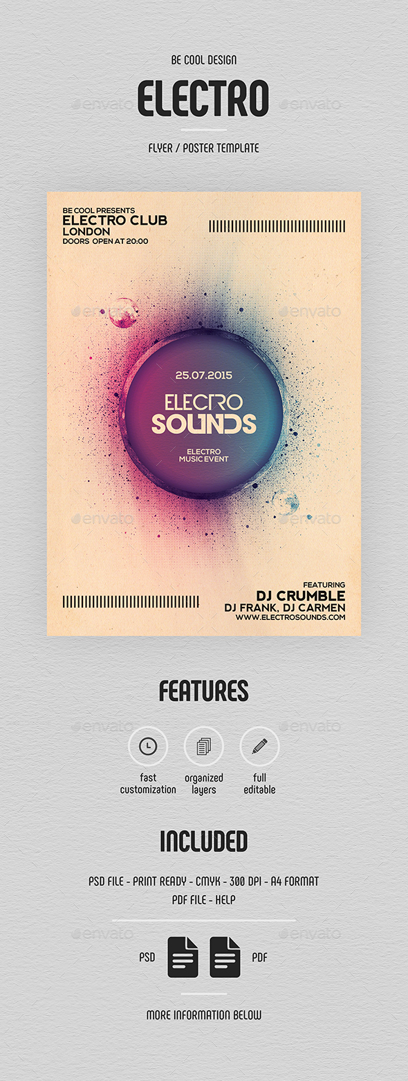 Electro Flyer/Poster - Clubs & Parties Events