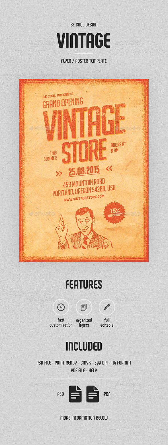 Vintage Store Flyer/Poster - Commerce Flyers