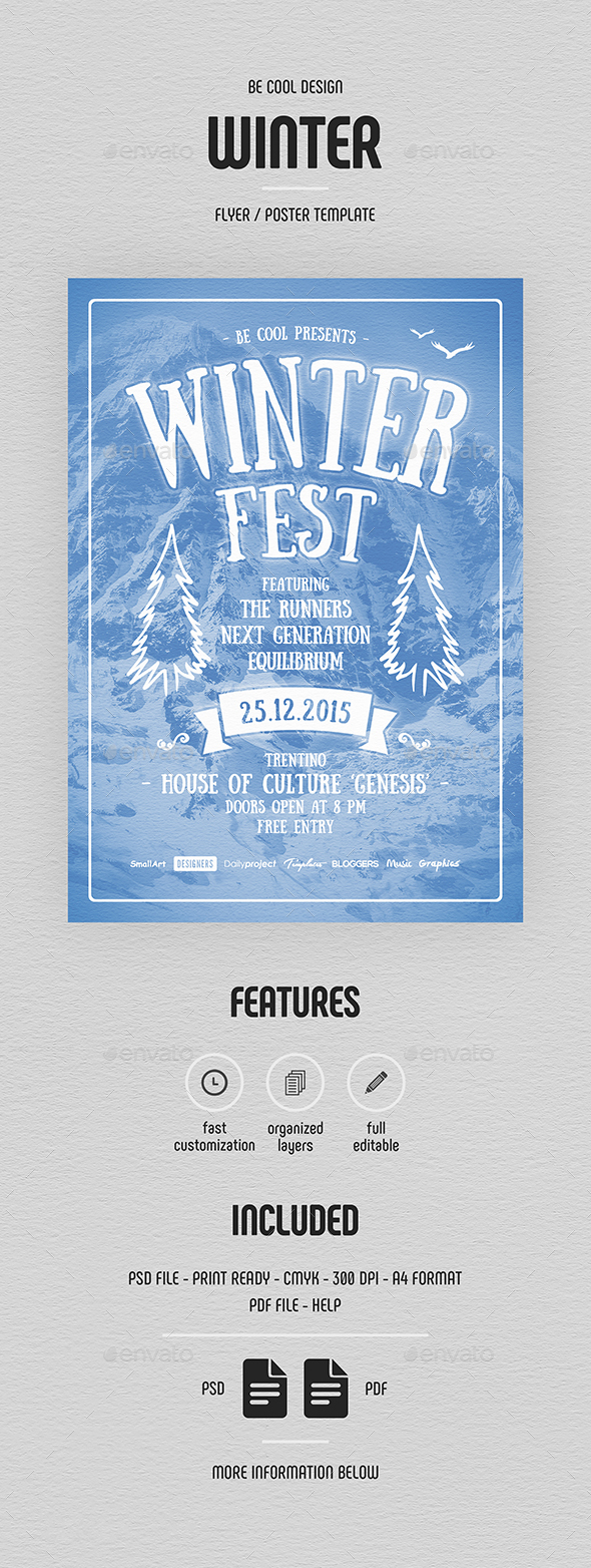 Winter Festival Flyer/Poster - Concerts Events