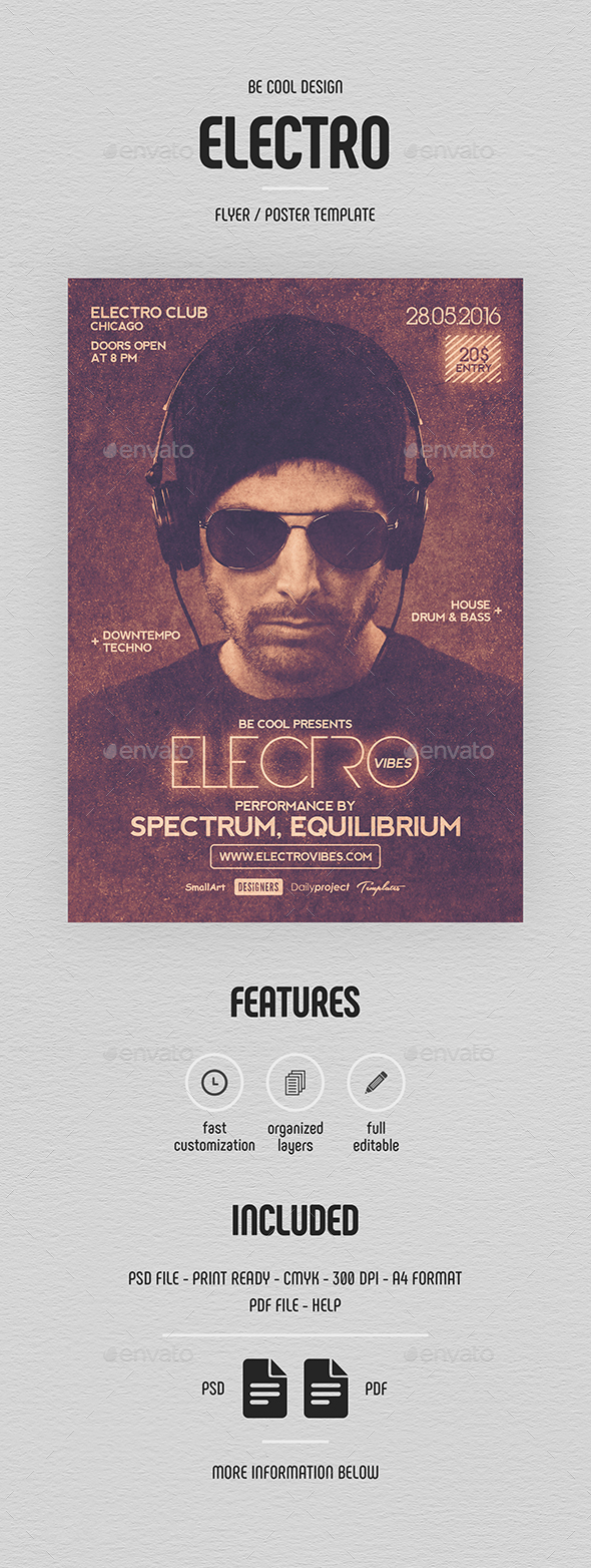Electro Flyer/Poster - Clubs & Parties Events
