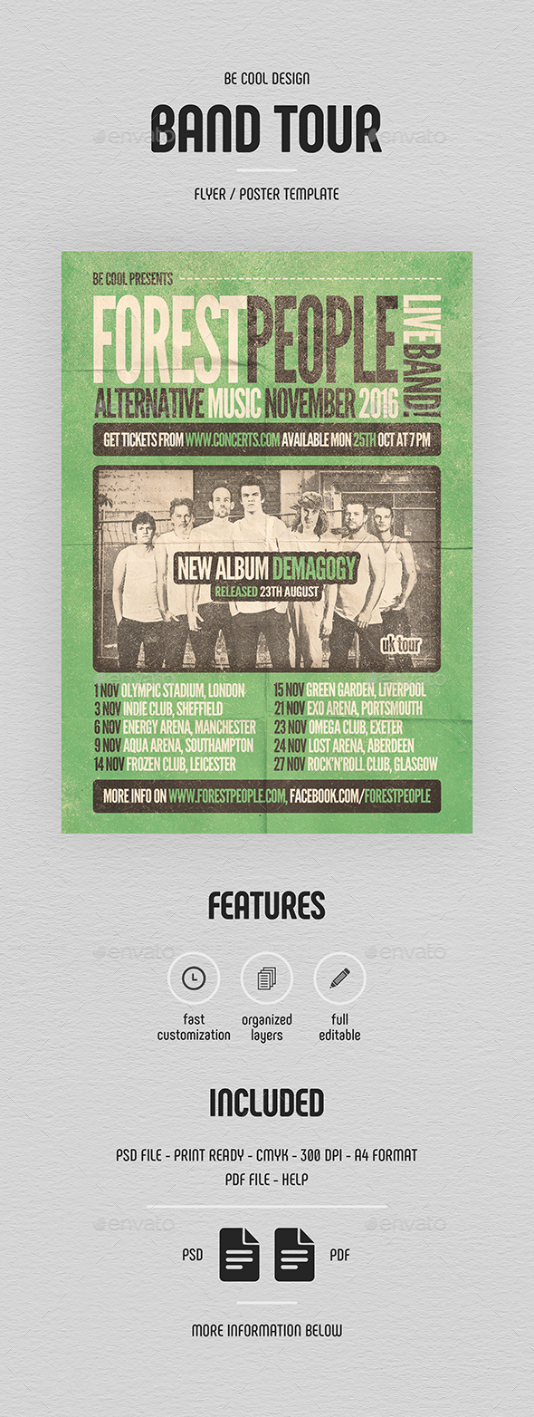 Band Tour Flyer/Poster - Concerts Events