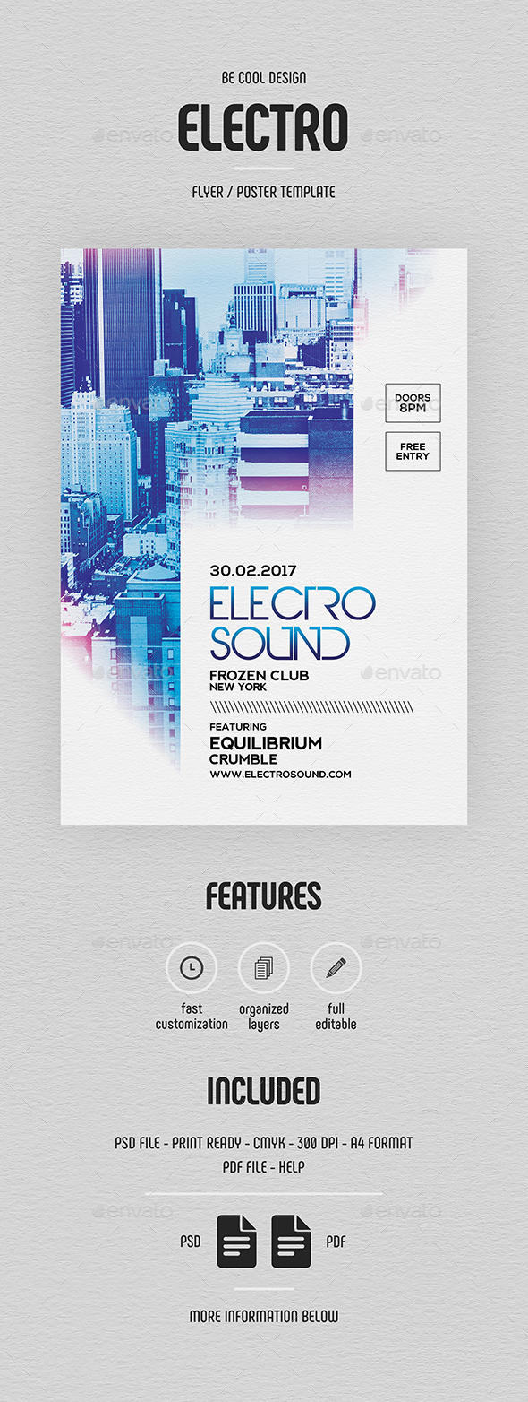 Electro Flyer/Poster - Clubs & Parties Events
