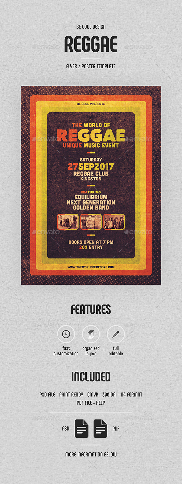 Reggae Flyer/Poster - Concerts Events