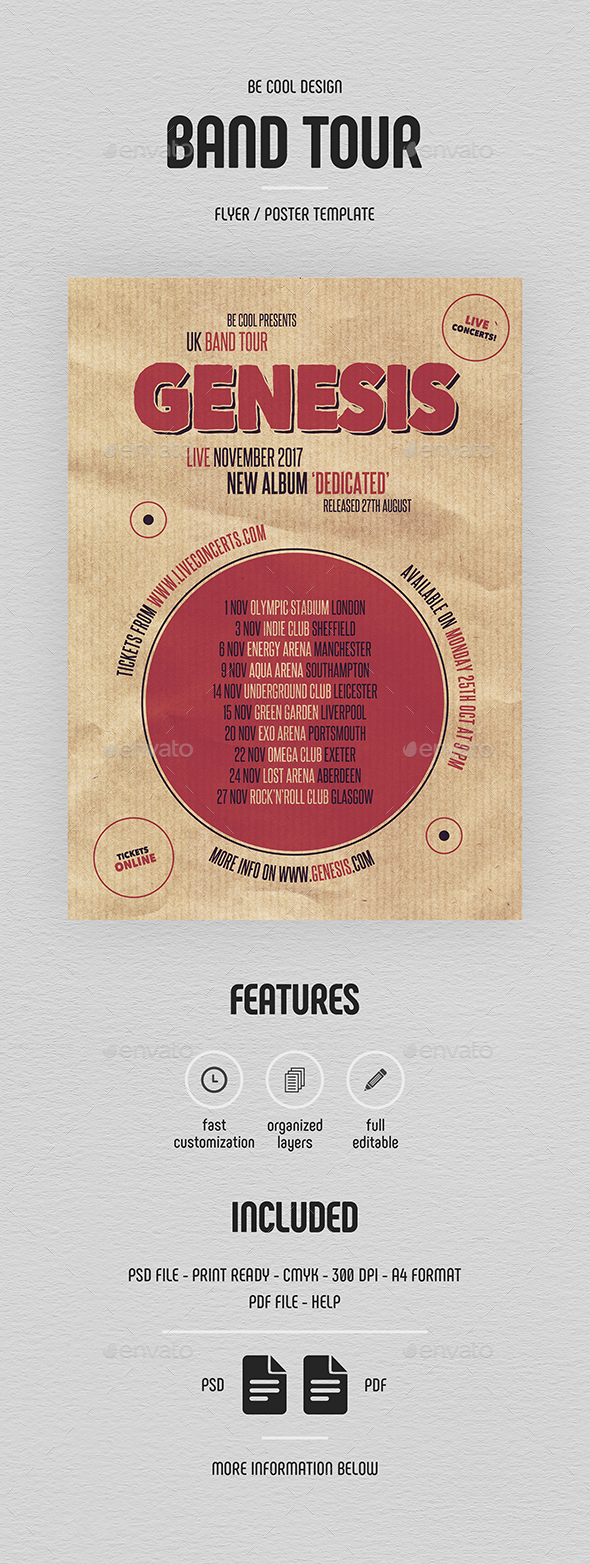 Band Tour Flyer/Poster - Concerts Events