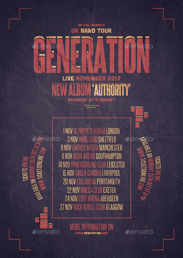 Band Tour Flyer/Poster - Concerts Events