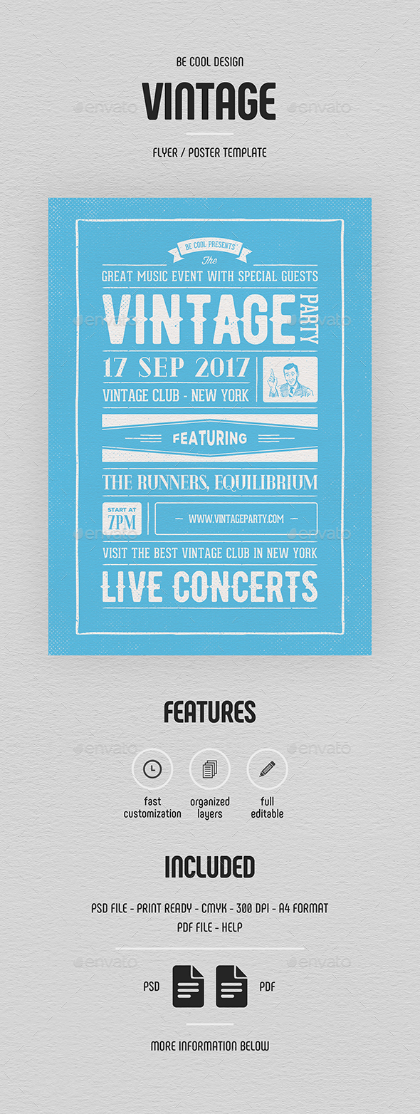 Vintage Flyer/Poster - Concerts Events