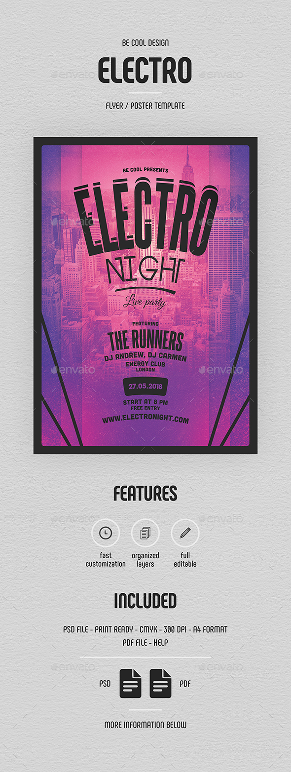 Electro Flyer/Poster - Clubs & Parties Events