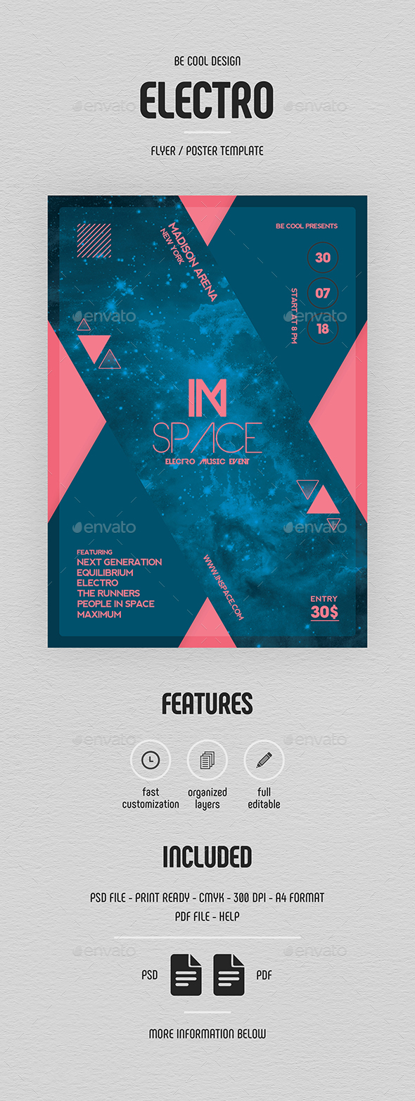 Electro Flyer/Poster - Clubs & Parties Events