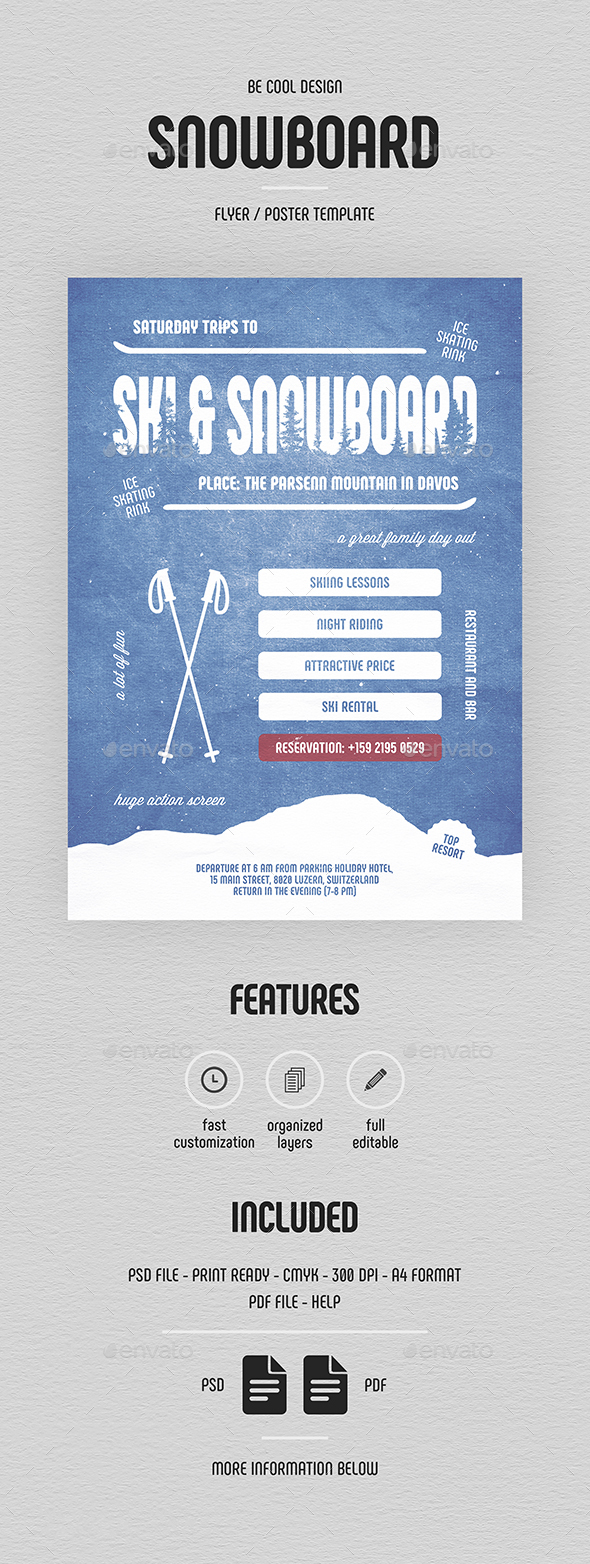 Ski & Snowboard Flyer/Poster - Sports Events