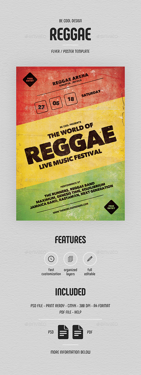 Reggae Flyer/Poster - Concerts Events