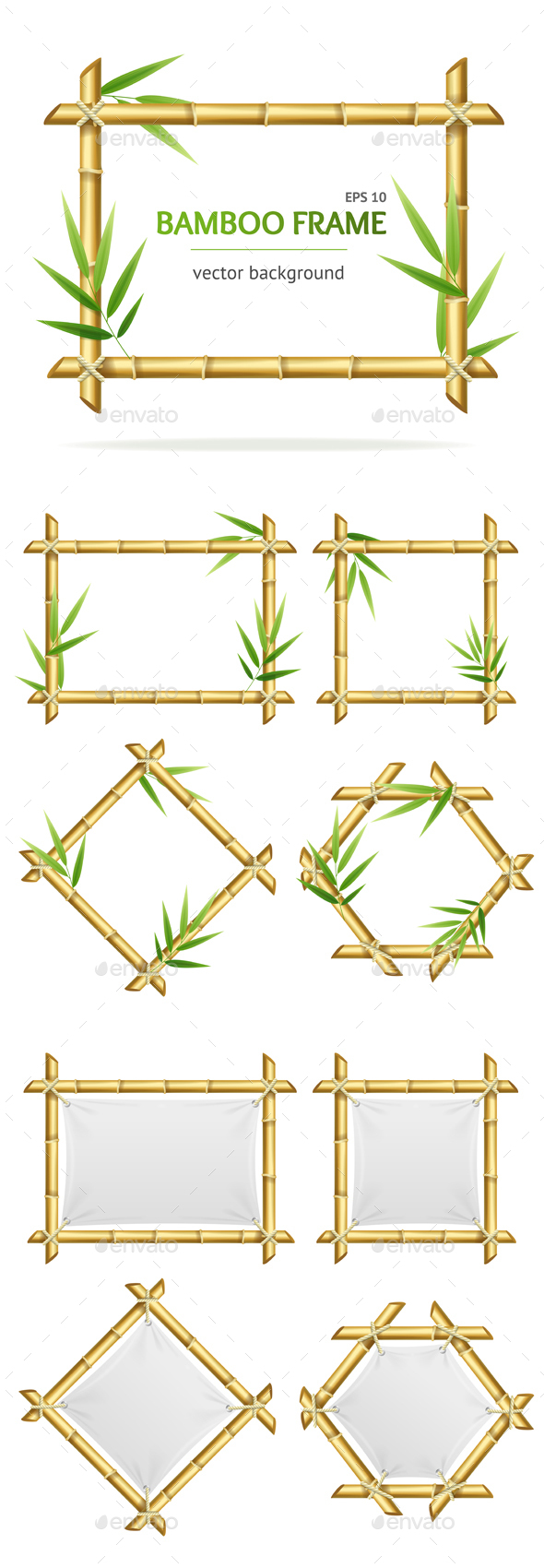 Bamboo Shoots Frames Set - Borders Decorative