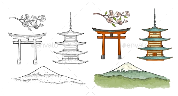 Mountain Fuji in Japan - Miscellaneous Vectors