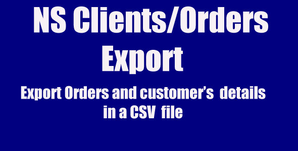 NS ClientOrders Export - CodeCanyon 21357351