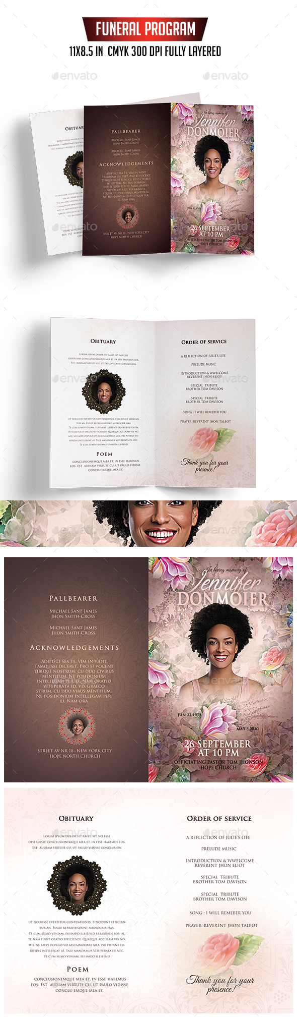 Funeral Program Template - Informational Brochures