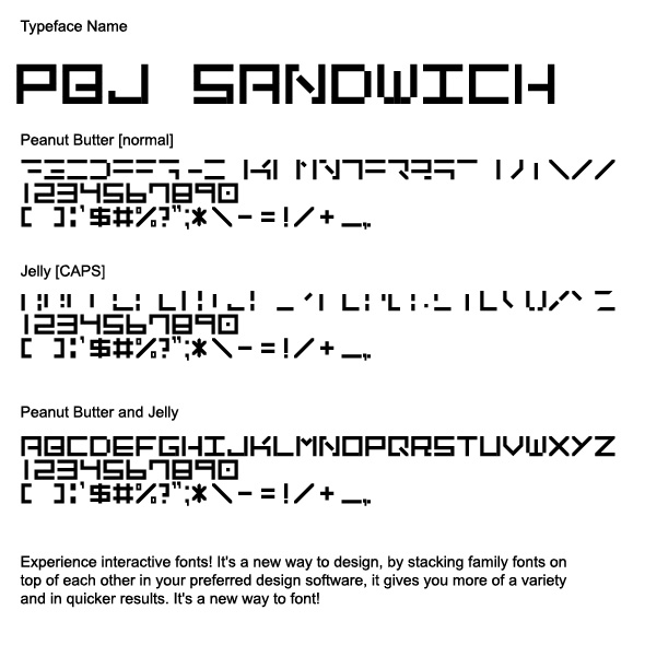 PBJ_Sandwich_Interactive Font - Sans-Serif Fonts