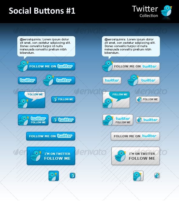 Twitter - Social Buttons #1 - Buttons Web Elements