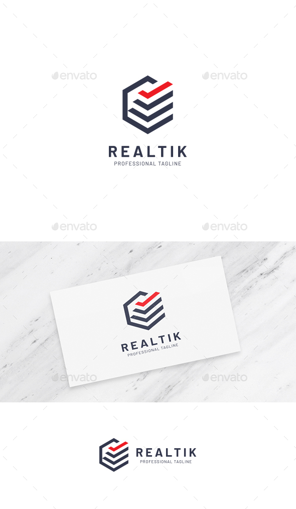 Realty Check Hexagon Logo - Buildings Logo Templates
