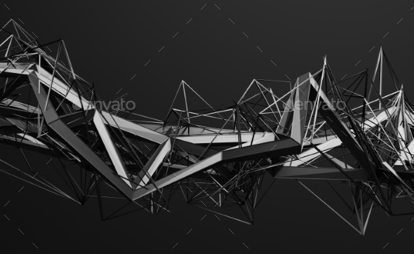 Abstract 3D Rendering of Polygonal Shape. - Backgrounds Graphics