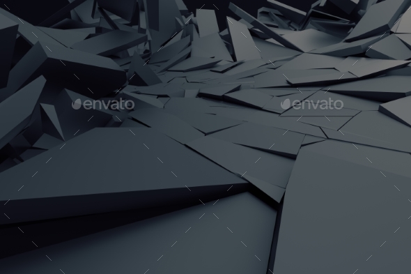 Abstract 3D Rendering of Cracked Surface. - Miscellaneous 3D Renders