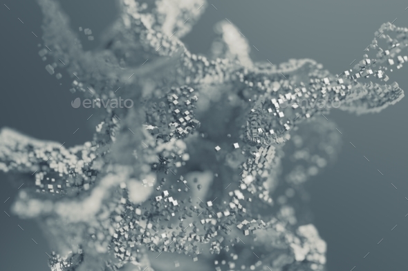 Abstract 3D Rendering of Flying Particles. - Miscellaneous 3D Renders