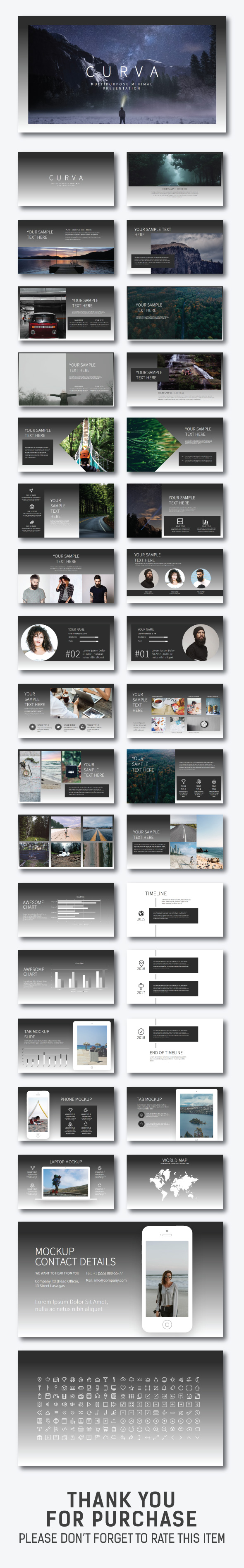 Curva Minimal Presentation - Creative PowerPoint Templates