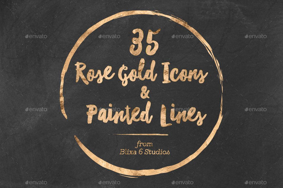 35 Rose Gold Icons, Graphics GraphicRiver