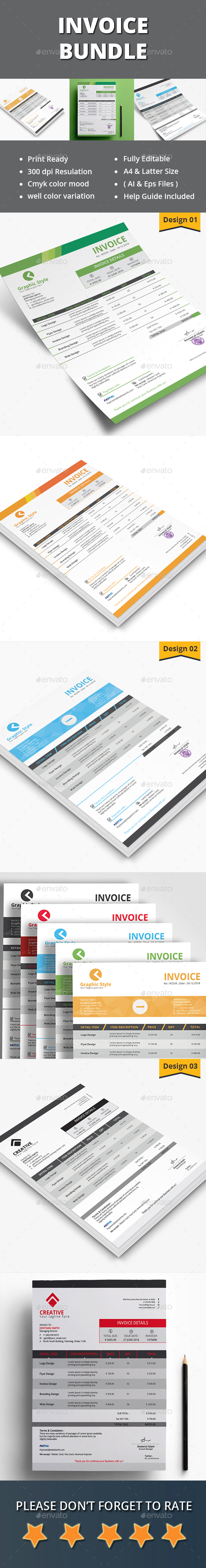 Invoice Bundle (3 in 1) - Proposals & Invoices Stationery