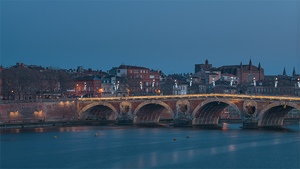 Toulouse, France from Day to Night alt
