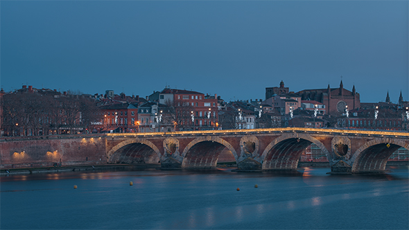 Toulouse, France from Day to Night